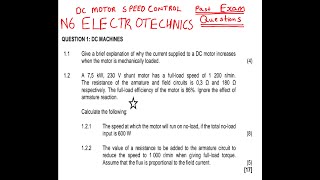 N6 ELECTROTECHNICS DC MACHINES speed control on dc motors [upl. by Laamaj]