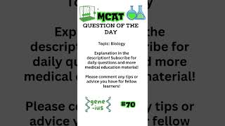 MCAT Question of the Day 70 [upl. by Nesilla677]