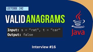 Valid Anagram  Leetcode  242   Java  Tamil [upl. by Novikoff694]