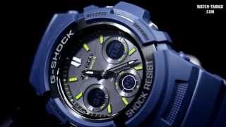 CASIO GSHOCK Navy Blue AWGM100NV2AJF カシオ Gショック ネイビーブルー [upl. by Kauslick]