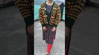 Crochet cardigan 🧶aayinai stree2 crocheting trendingshorts youtubeshorts enjoyment handmade [upl. by Aziul686]