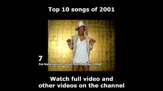 Top 10 songs of 2001 [upl. by Nuawtna53]