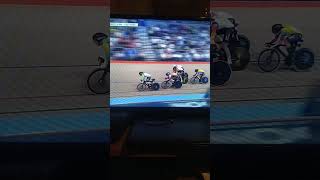 Wypadek crash Womens Keirin 9122024 Propster i Marchant Kolarstwo torowe [upl. by Regine]