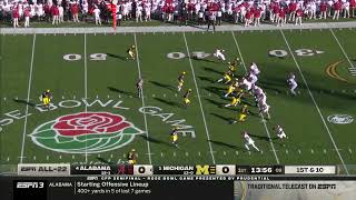 2024 CFP SemifinalRose Bowl Michigan vs Alabama All 22 ESPN3 Feed [upl. by Rj]