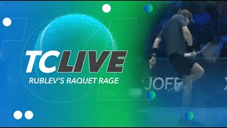 Kyrgios Roddick amp Courier Discuss Rublev Racquet Smash On Knee  Tennis Channel Live [upl. by Alage341]