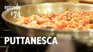 Puttanesca Recipe Penne Spaghetti Pasta  How to Make the Authentic Classic Italian Dish [upl. by Eilyr]