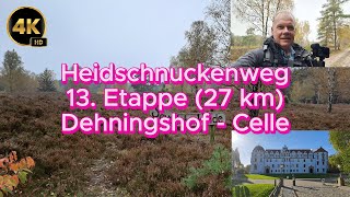 Heidschnuckenweg 13 Etappe 27 km Dehningshof  Celle  4K HD [upl. by Maure476]