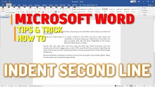 Microsoft Word How To Indent Second Line [upl. by Prisca]