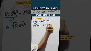 Ejercicio 96 de Álgebra de Baldor en 1MIN 💯👍 [upl. by Spooner]