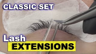 CLASSIC LASH EXTENSIONS lash tutorial complete process from start to finish [upl. by Aley]