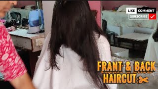 long hair ko frant se kaise short हेयरकट karane hai aaiae sikhaten  tutorial makeupbypoornima [upl. by Yreffoeg]