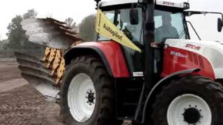 Steyr 6195 CVT met RTK GPS trekkerweb [upl. by Ellekram]