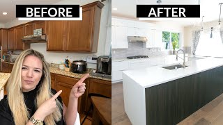 Transitional kitchen remodel BEFORE and AFTER  Stunning results [upl. by Anrol]