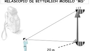 MEDICIÓN DE ALTURAS DE ÁRBOLES CON EL RELASCOPIO DE BITTERLICH [upl. by Luapsemaj]