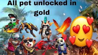 free fire all pets unlock in gold 🪙 [upl. by Flemings]