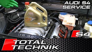 How to Service Your Audi S4  42 V8  B6 B7 20032008  TOTAL TECHNIK [upl. by Kellby341]