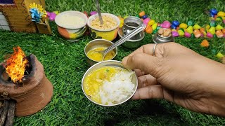 Miniature Bhaat Daal Recipe  Mini Village Meal  Little Chulha [upl. by Ecniv566]