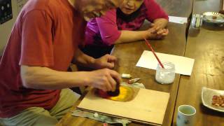 Japanese Woodblock Printing Class Hanga はんが 版画 [upl. by Ydisahc]