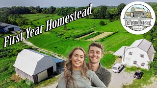 1 Year on a 26 Acre Farm  Homestead Tour [upl. by Anicul245]