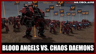 Blood Angels 2000 vs Chaos Daemons of Khorne 2250  Planetary Supremacy  Warhammer 40K [upl. by Atinek279]