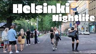 Helsinki Walk Nightlife 4k [upl. by Rhee]