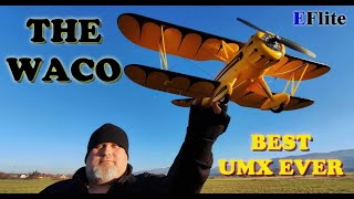 UMX WACO BNF Basic with AS3X and SAFE Select Yellow 3S RC plane Maiden flight [upl. by Notniuq]