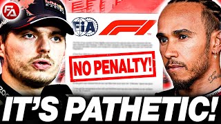 Verstappen FIRES BACK at Hamilton after FIAs SHOCKING Decision [upl. by Ardnohsal]