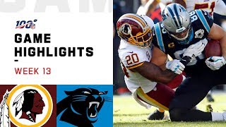 Redskins vs Panthers Week 13 Highlights  NFL 2019 [upl. by Sonitnatsok]