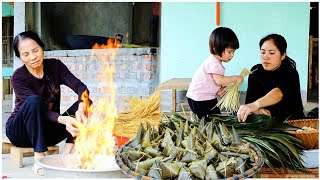 2 days of finding leaves roots bark and burning sticky rice straw to make this special cake [upl. by Spoor838]