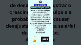 QUESTÃO 03  ADMINISTRAÇÃO GERAL  CONCURSO TSE UNIFICADO  CESPECEBRASPE [upl. by Cenac]