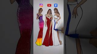 Which one you like mostrifanaartandcraft shorts shortsvideo dress dressdesign dressart [upl. by Wrdna]