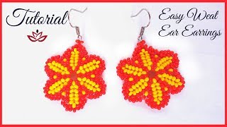 Seed Beads Wheat Ear Earrings  Tutorial🌺 [upl. by Walter]