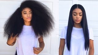 Curly to Straight Hair Tutorial updated  How to Get Rid of Frizzy Ends  jasmeannnn [upl. by Fuller369]