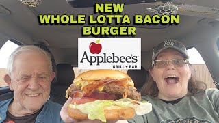 Applebees NEW Whole Lotta Bacon Burger Review foodreview tastetest applebees review [upl. by Anemaj]