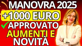 UFFICIALE APPROVATA MANOVRA 2025 – Aumento Pensioni Invalidità NUOVO Bonus da 1000€ [upl. by Alah55]