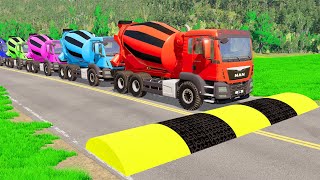 Flatbed Trailer Toyota LC Cars Transportation with Truck  Pothole vs Car 001  BeamNGDrive [upl. by Ylek]