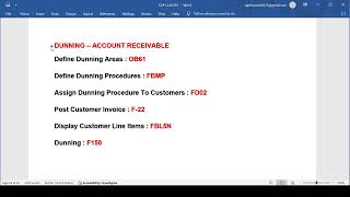 28 Dunning ProcedureAccount Receivable In Sap fico  OB61FPMPF150FD02 [upl. by Adnaral]