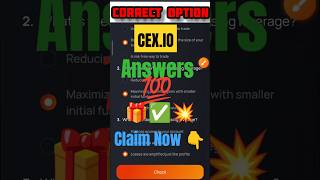 💥Win 10000 CEXP✅ in Todays Quiz CEXIO Quiz What Is Leverage In Crypto P2 shorts youtubeshorts [upl. by Hoopes437]