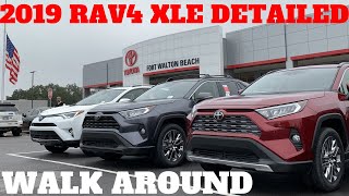 2019 RAV4 XLE PREMIUM DETAILED WALK AROUND  REVIEW  2019 TOYOTA RAV4 PREMIUM [upl. by Reiniar]