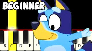 Bluey  The Lollipop Song  Fast and Slow Easy Piano Tutorial  Beginner [upl. by Einial]