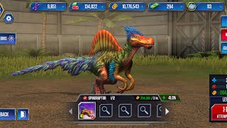 MAXING The SPINORAPTOR Hybrid jurassicworld jurassicworldthegame [upl. by Adnahsed134]