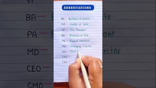 Important Abbreviations 🔥📖 english grammar abbreviation education [upl. by Lindon]