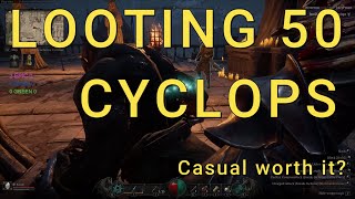 looting 50 cyclops in casual loot table overview [upl. by Surtimed51]