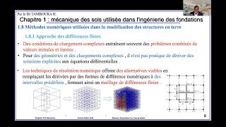 Ingénierie des fondationsChapitre 1 Examen de la mécanique des sols Partie11Méthodes numériques [upl. by Leziar]