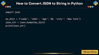 How to Convert JSON to String in Python [upl. by Akima]