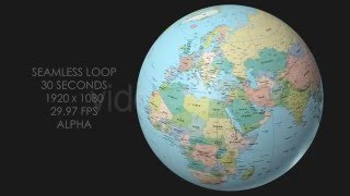 Rotating Globe World Political Map  Top View [upl. by Nezah]