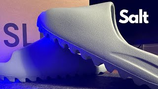 Adidas Yeezy Slide quotSaltquot Review amp on Feet [upl. by Onaicul]