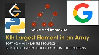 Kth Largest Element in an Array  Heap Sort  Python Solution  LeetCode 215 [upl. by Erminna238]