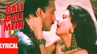 quotGali Gali Meinquot Lyrical Video  Tridev  Alka Yagnik Manhar Udhas  Jackie Shroff Sangita Bijlani [upl. by Zima106]