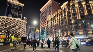 Nanjing Road West Night｜Walking Shanghai 4K｜Jing’an Temple Square｜Apple Store｜Starbucks｜Zhangyuan Fe [upl. by Adey290]